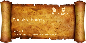 Macska Endre névjegykártya