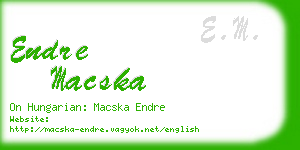 endre macska business card